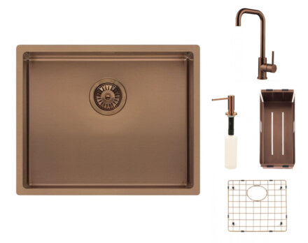 Reginox SET Miami 500 Copper + Armatur Crystal + Zubehör Copper