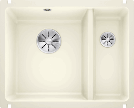 BLANCO SUBLINE 350/150-U, Keramik PuraPlus, Magnolia glänzend, Becken links – 523742