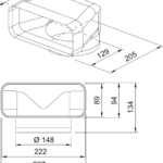 Franke Vertikaler Rechteck/Rundbogen 90° 3 25396 2