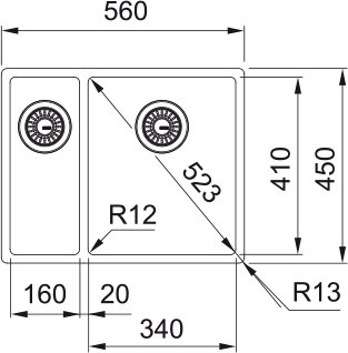 Franke BXX 260/160-34-16/7 Edelstahl – Bild 3